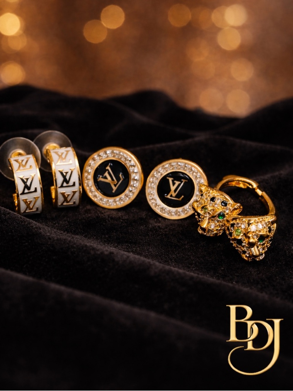 Luxury Inspired Earrings | Leopard Hoops | CC & LV Style | Statement Gold